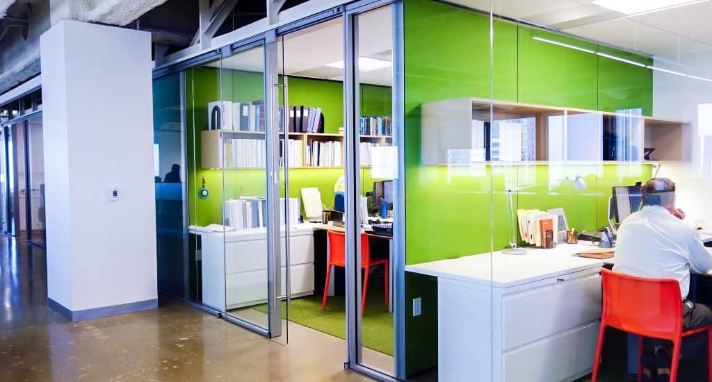 Thornton Tomasetti Private Offices with Glass Modular Architectural Walls