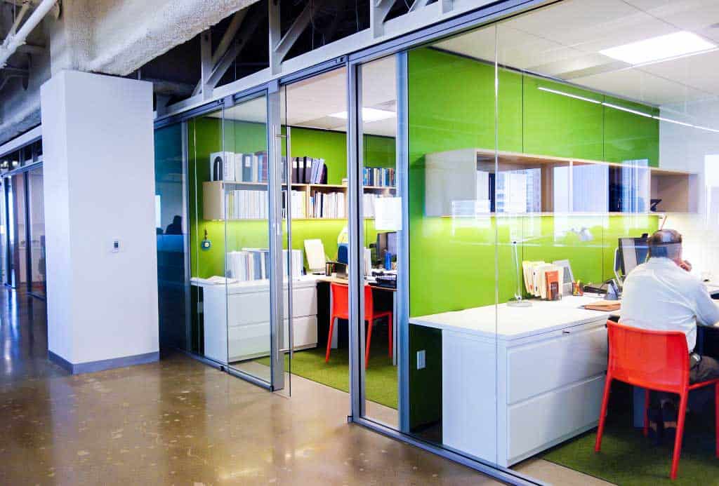 Thornton Tomasetti Private Offices with Glass Modular Architectural Walls