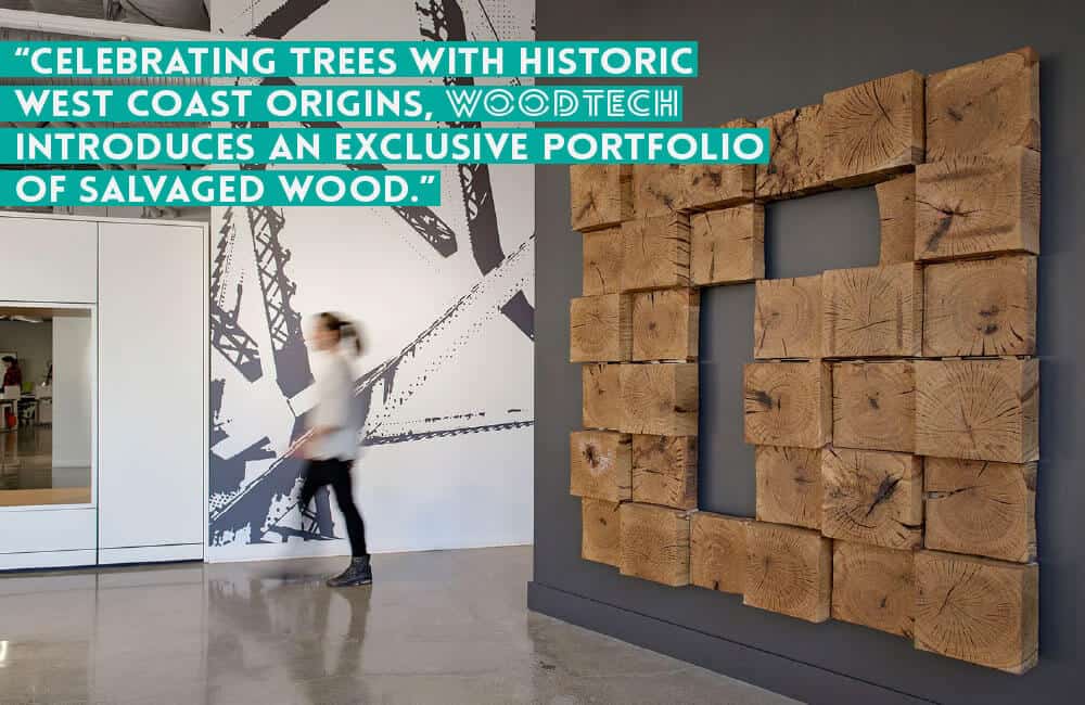 Celebrating trees with historic west coast origins, Woodtech introduces an exclusive portfolio of salvaged wood.