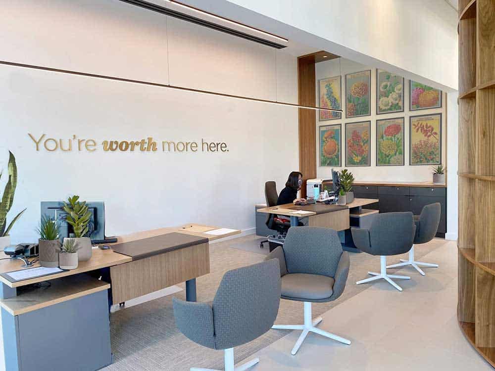 Design Equity Bank Interior with Chairs and Desks