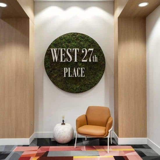 Student Space Entryway with Chair and Logo