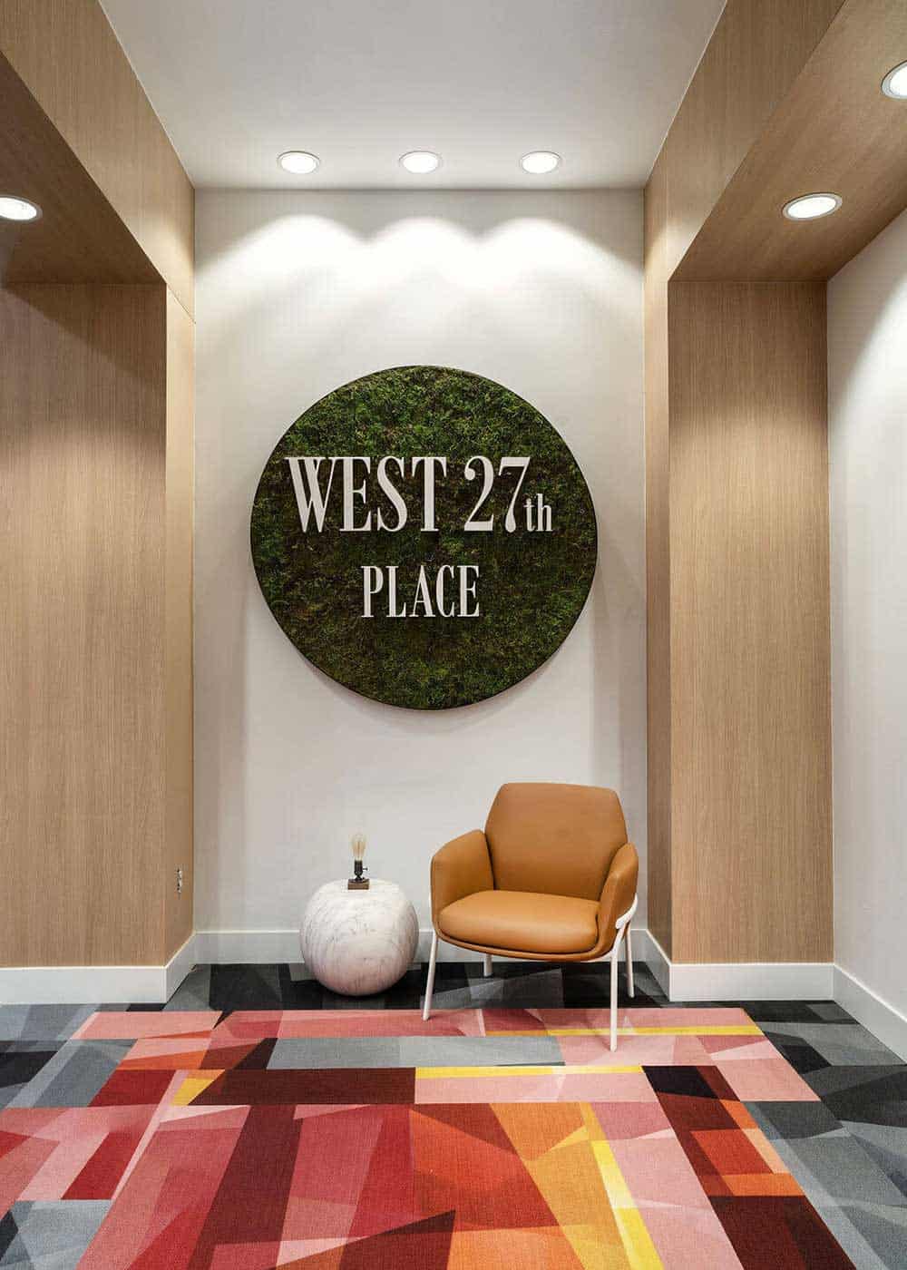 Student Space Entryway with Chair and Logo