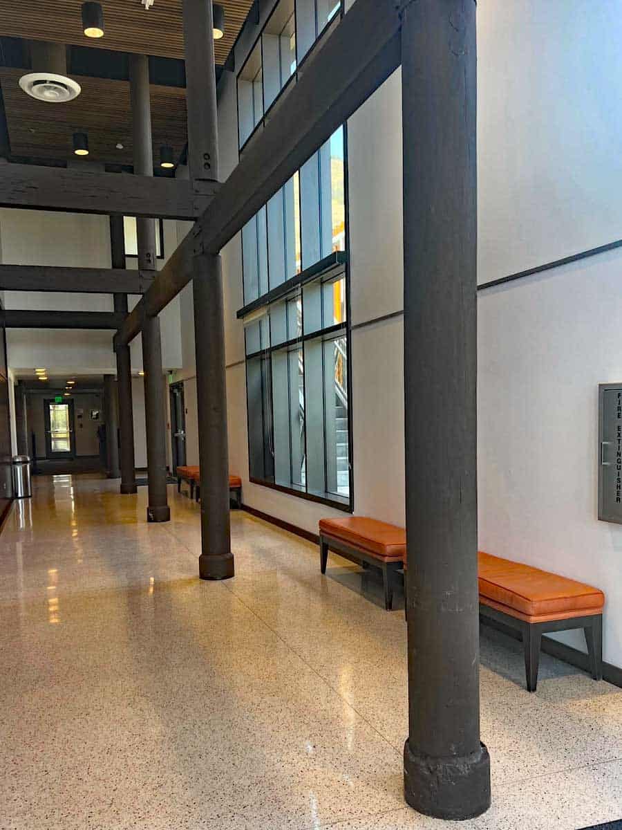 POIC Agour Rec Center Atrium with Krug Benches