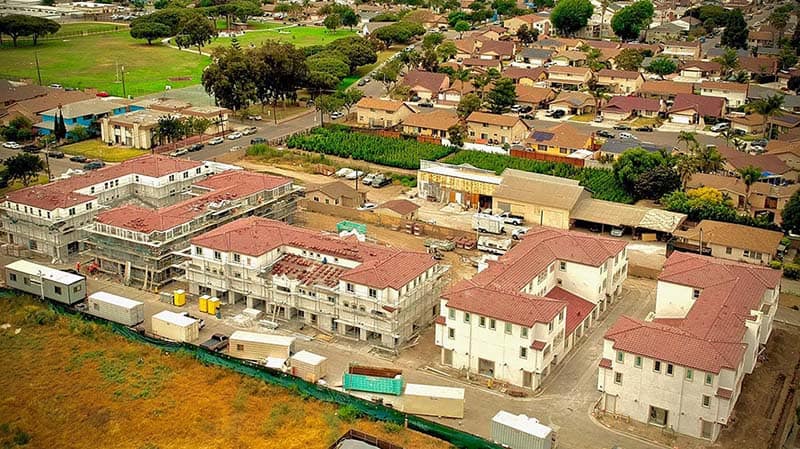Aerial photo of Ormond Beach Villas under construction