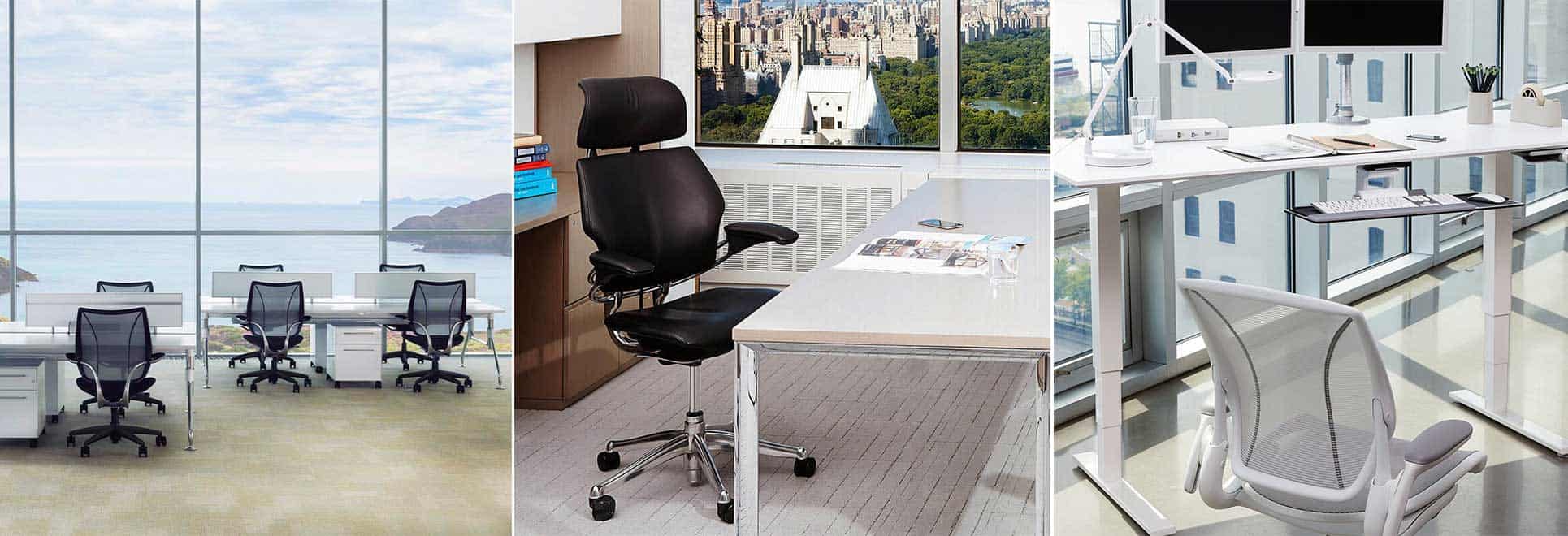 Humanscale Liberty Ocean Chairs and Floating Desks