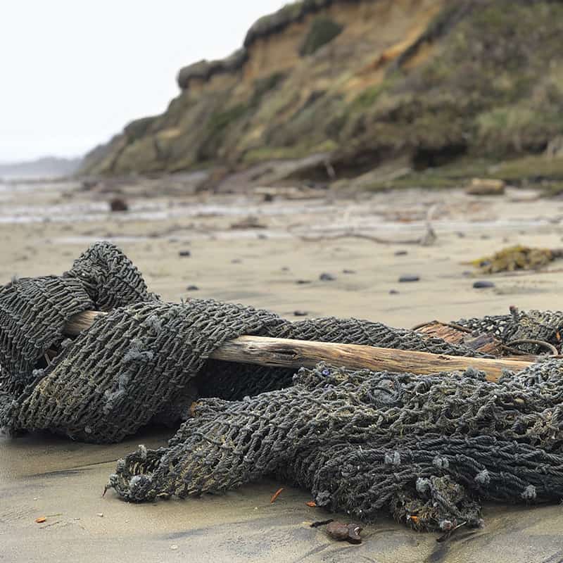 Humanscale converts reclaimed fishing nets into material for their Liberty Ocean chairs.