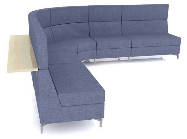 The MiEN Company Teaming Sofa with integrated work surface.